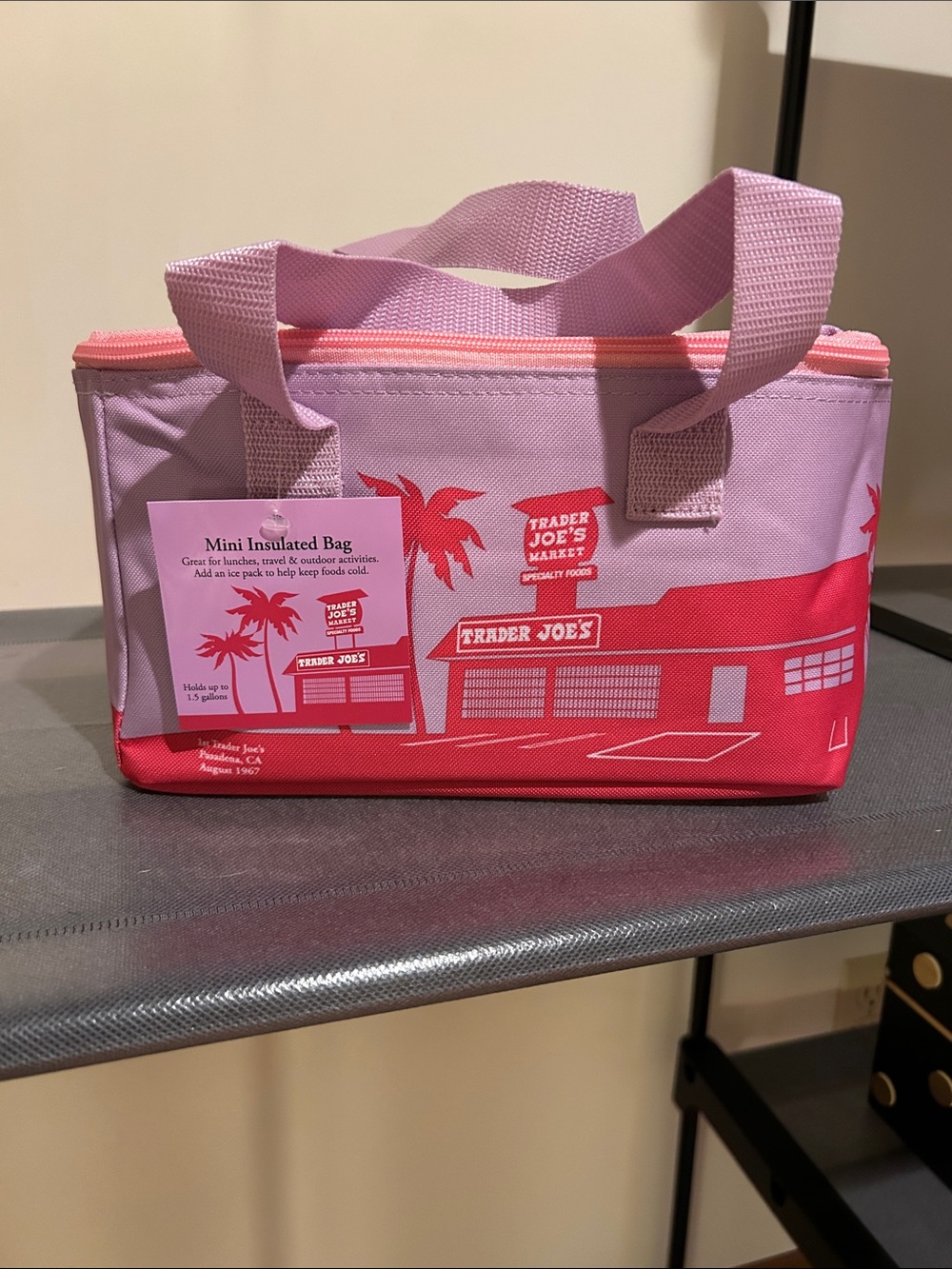 Trader Joe's Pink and Lavender Mini Insulated Bag